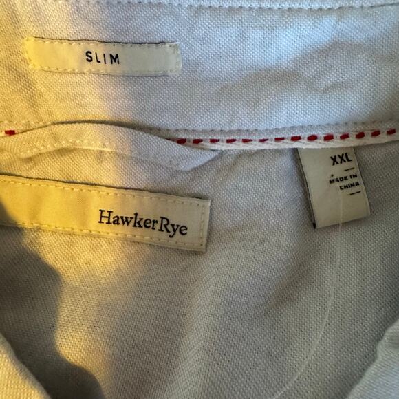 Hawker Rye Slim Fit Long Sleeve Button-Up Shirt Baby Blue NWT Size XXL - Picture 8 of 9